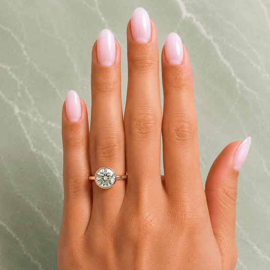 Milly - Round Bezel Lab Grown Diamond Engagement Ring