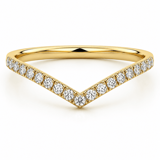 Ada - Delicate Pavé Curved Lab Grown Diamond Wedding Band