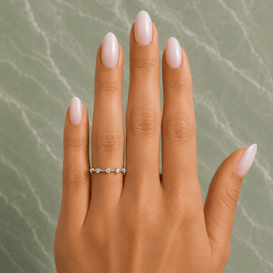 Alana - Half Eternity Wedding Band – 6 Round Cut Diamonds