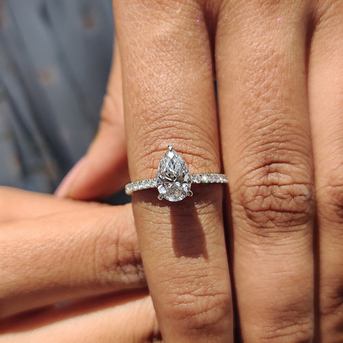 Delphine Paige - Pave Set Diamond Ring In Rose Gold