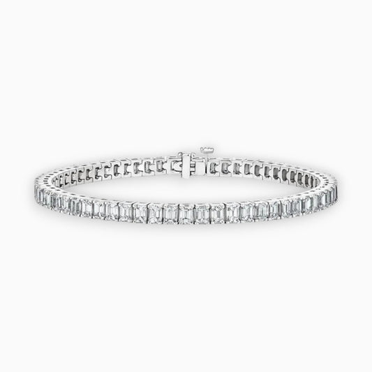 10CT Emerald Cut Lab Grown - Tennis Bracelet - Raphana Jewellery