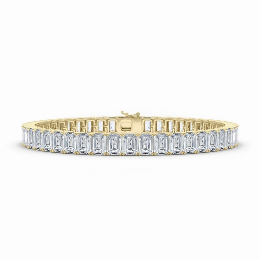 10CT Emerald Cut Lab Grown - Tennis Bracelet - Raphana Jewellery