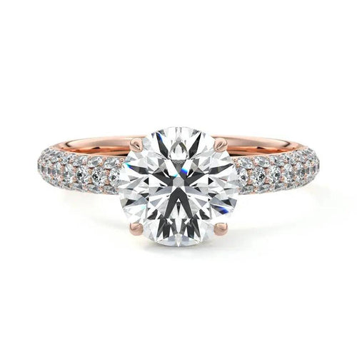 Luana - Triple Pavé Hidden Halo Lab Grown Diamond Engagement Ring Raphana Jewellery