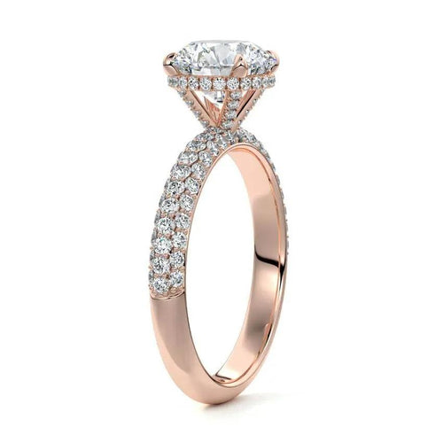 Luana - Triple Pavé Hidden Halo Lab Grown Diamond Engagement Ring Raphana Jewellery