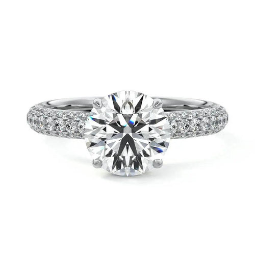 Luana - Triple Pavé Hidden Halo Lab Grown Diamond Engagement Ring Raphana Jewellery