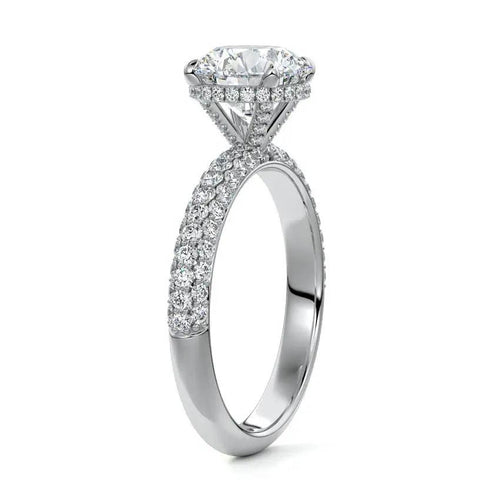 Luana - Triple Pavé Hidden Halo Lab Grown Diamond Engagement Ring Raphana Jewellery