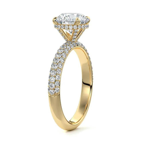 Luana - Triple Pavé Hidden Halo Lab Grown Diamond Engagement Ring Raphana Jewellery