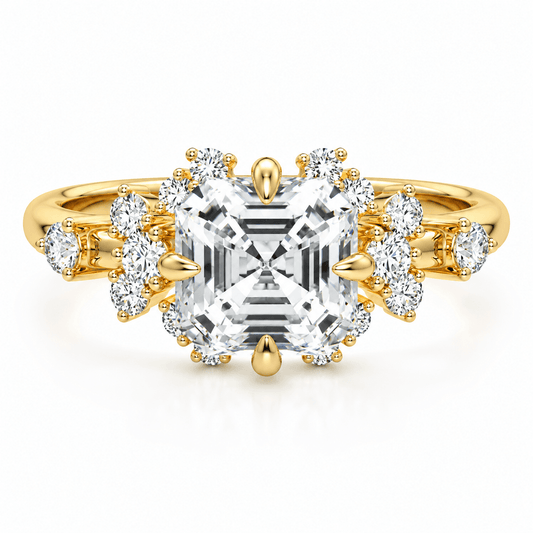Paytan - Unique Asscher Lab Grown Diamond Engagement Ring