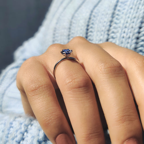 Juliette Sage - Royal Blue Ring In Simple Solitaire Style