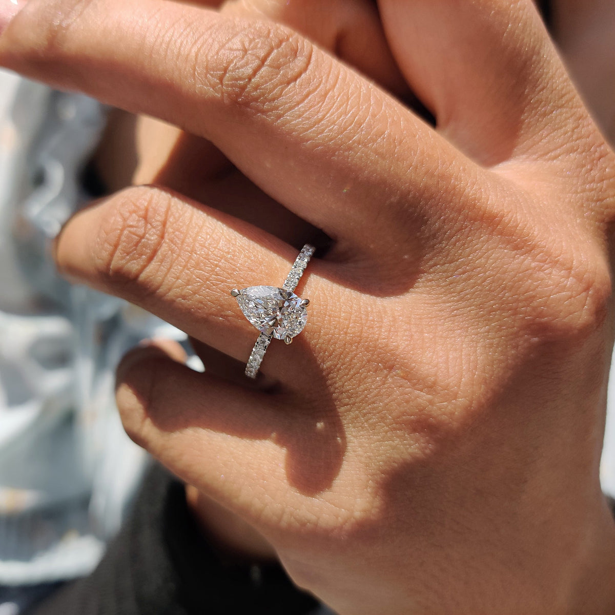 Delphine Paige - Pave Set Diamond Ring In Rose Gold