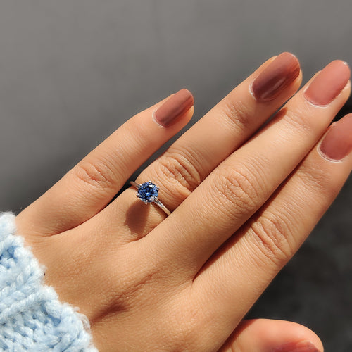 Juliette Sage - Royal Blue Ring In Simple Solitaire Style