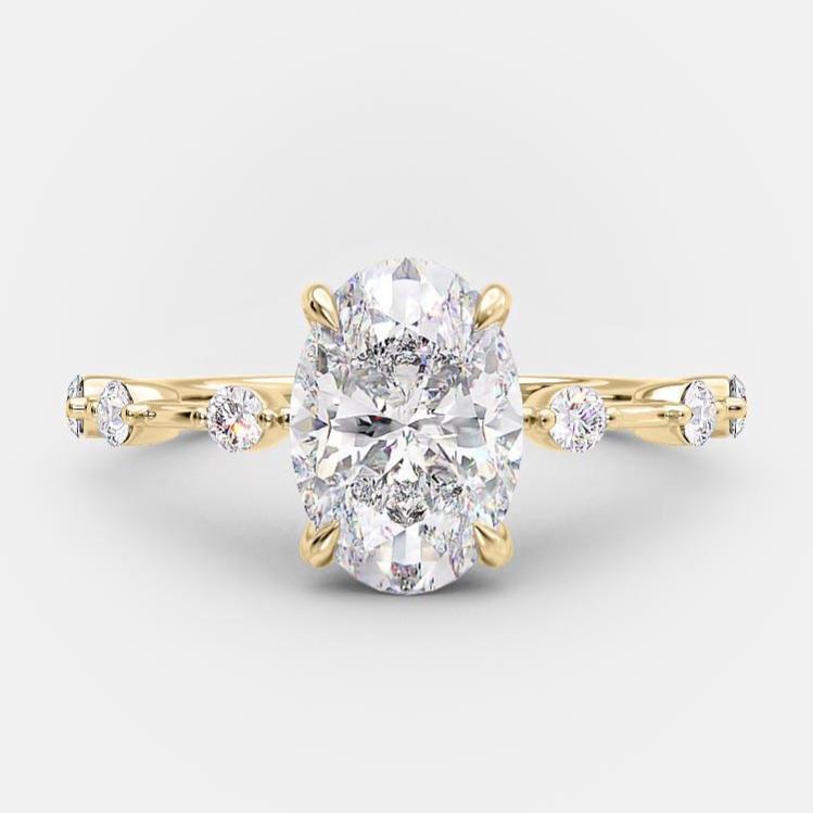 1.50 CT Ruth Oval Cut Unique Engagement Ring - Raphana Jewellery