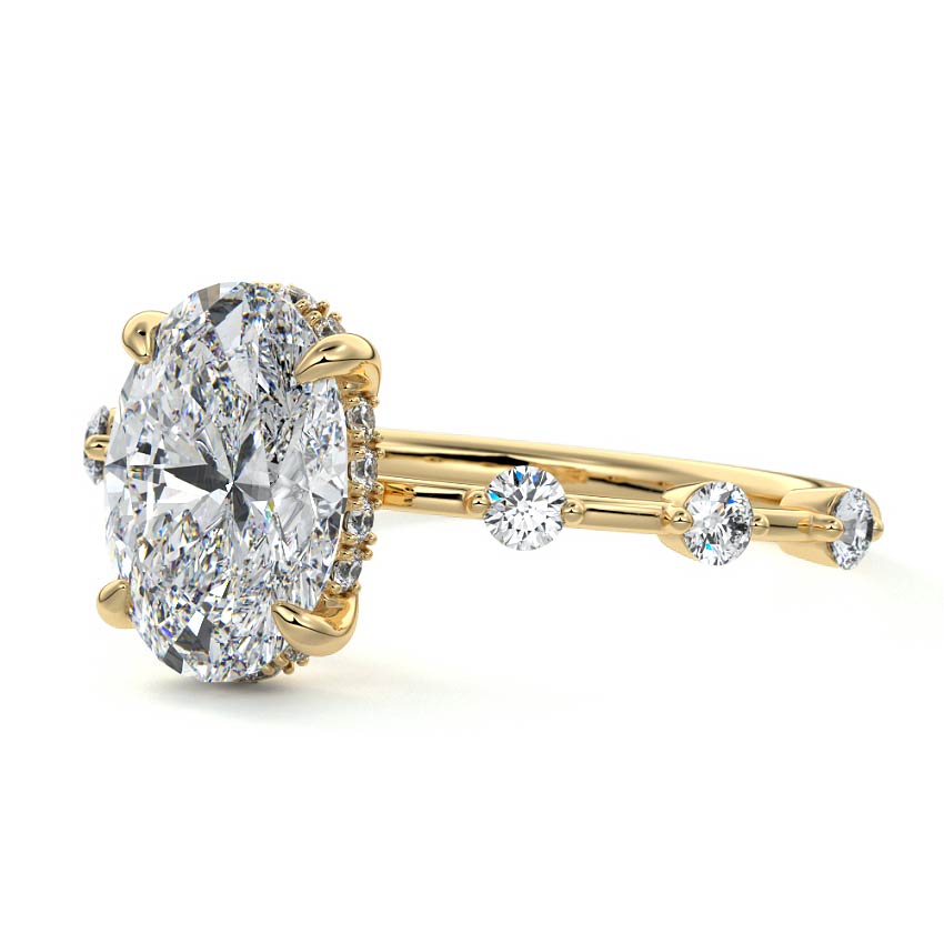 1.50 CT Ruth Oval Cut Unique Engagement Ring - Raphana Jewellery