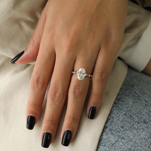 1.50 CT Ruth Oval Cut Unique Engagement Ring - Raphana Jewellery