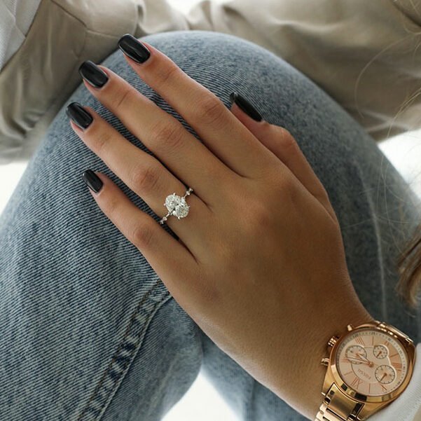 1.50 CT Ruth Oval Cut Unique Engagement Ring - Raphana Jewellery