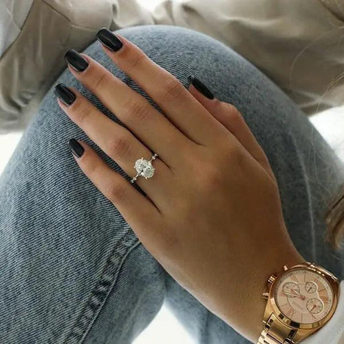 1.50 CT Ruth Oval Cut Unique Engagement Ring - Raphana Jewellery