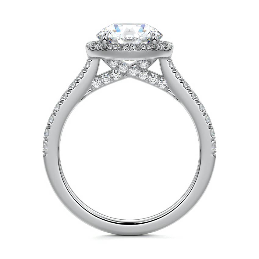 White gold halo diamond ring lab-grown round cut NZ