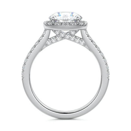White gold halo diamond ring lab-grown round cut NZ