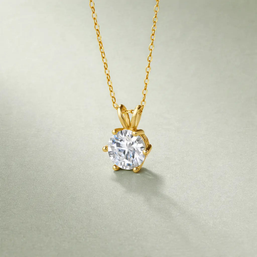 Dani - Solitaire Lab Moissanite Pendant in 14K Gold Nura Lab