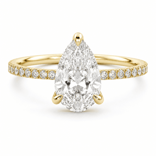 Molly - Pear Pavé Lab Grown Diamond Engagement Ring