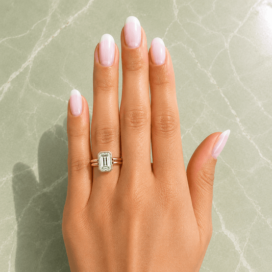 Paola - Solitaire Emerald Lab Grown Diamond Engagement Ring