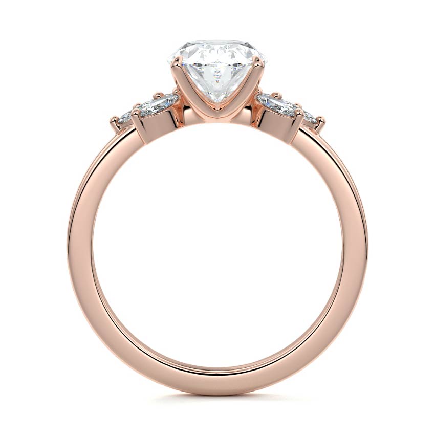Natasha - Oval Side Stone Engagement Ring