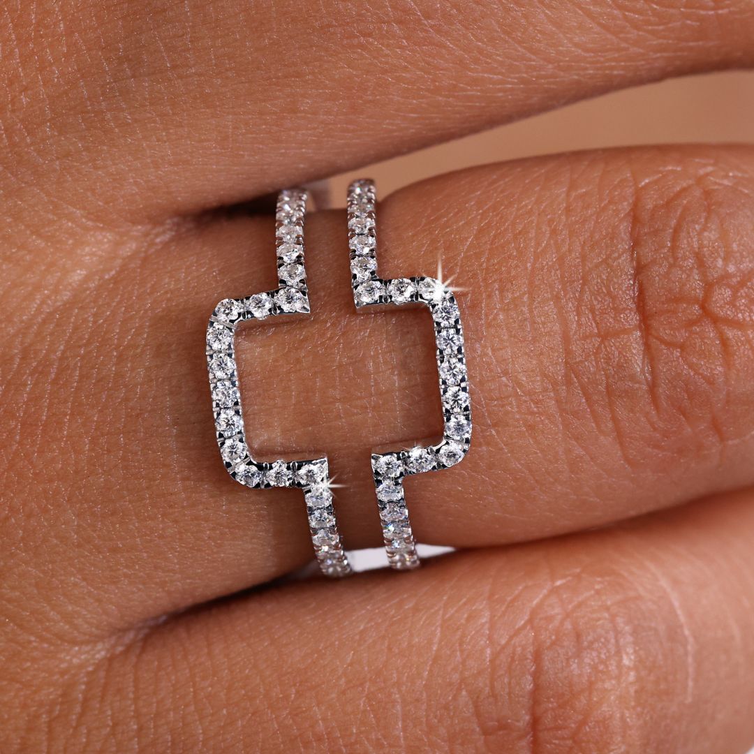 Round Moissanite wedding band features brilliant sparkle with radiant round moissanite stones in a sleek design.

