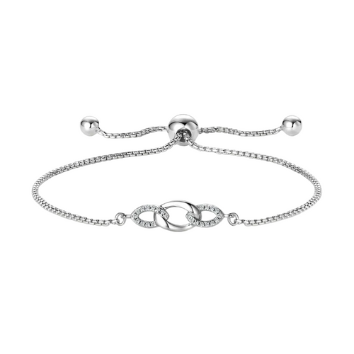 Véda Infinity Link Moissanite Bracelet by Nura Lab in Platinum plating over sterling silver