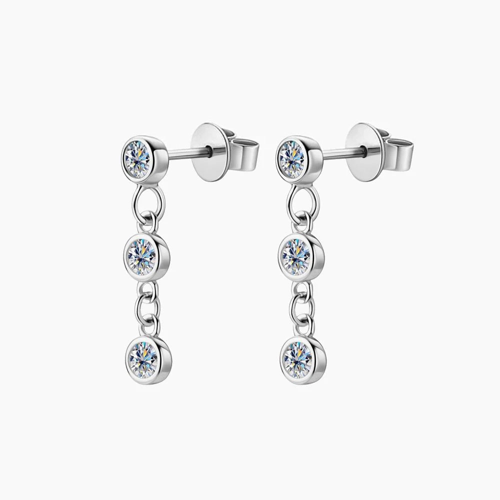 Celestia Drop Moissanite Earrings by Nura Lab