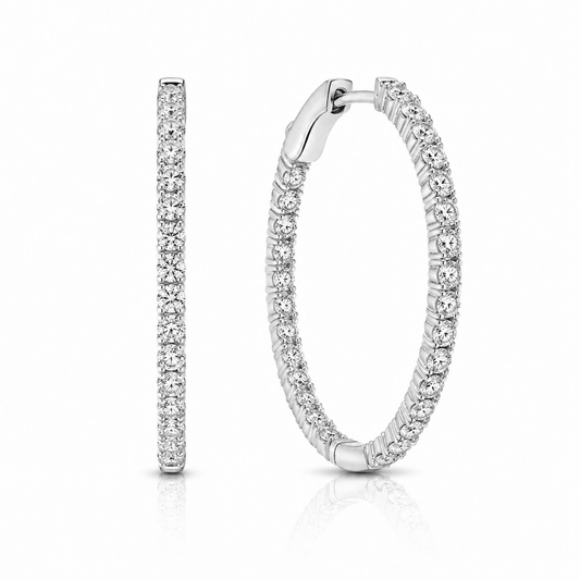 2 CT Large Hoops Earrings