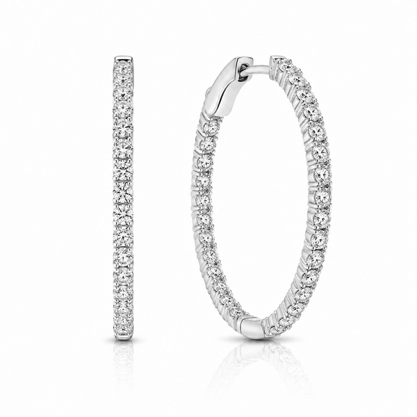 2 CT Large Hoops Earrings