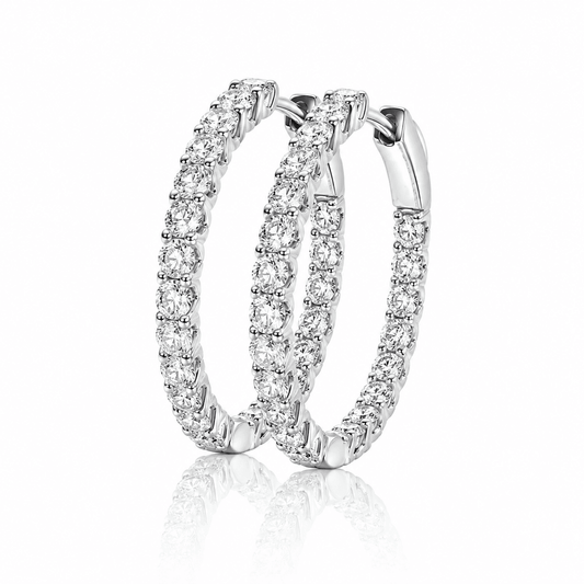 2.5CT Huggie Earrings 23.5 mm