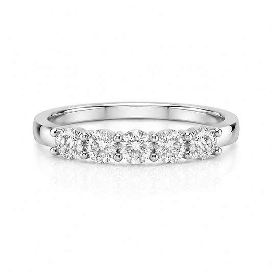 1 Carat Round 5-Stone Anniversary Band Ring