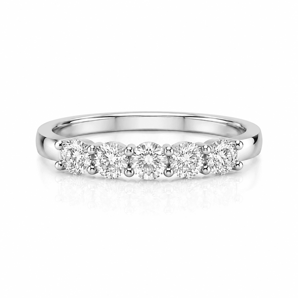 1 Carat Round 5-Stone Anniversary Band Ring