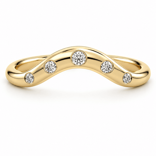 Mae - Curved Lab Grown Wedding Band