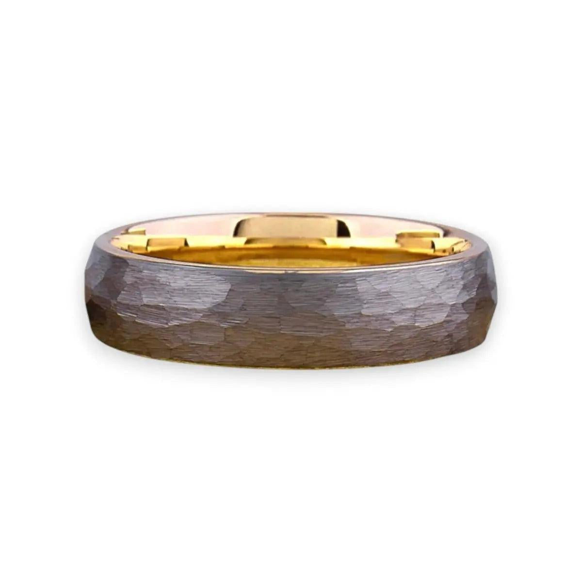 Jay - Tungsten Men’s Hammered Wedding Ring Raphana Jewellery