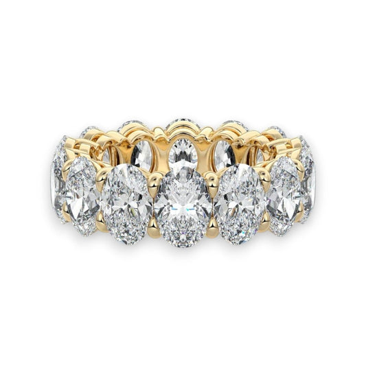 Oval cut diamond eternity wedding ring band in 18K yellow gold, white gold, or platinum – fine bridal jewelry by Nura Lab