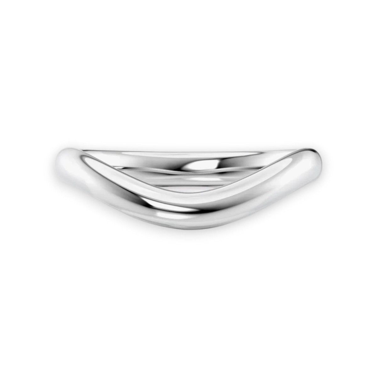 Breno curved men’s white gold wedding ring made in New Zealand – Nura Lab