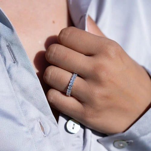 2 Carat Oval Eternity Anniversary Band Nura Lab