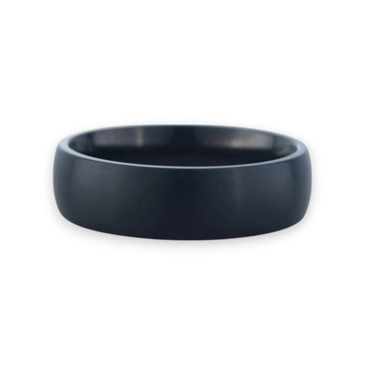 Men’s black titanium wedding ring with matte finish - Nura Lab New Zealand