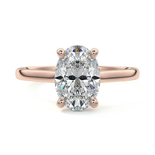 Lauren - Oval Cathedral Solitaire Lab Grown Diamond Engagement Ring Nura Lab