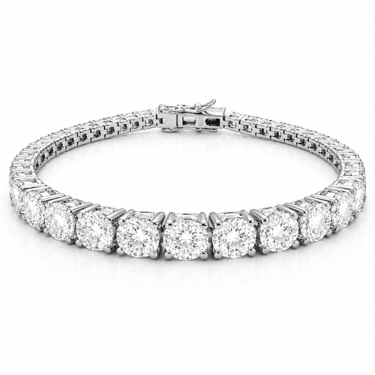 30CT Tennis Bacelet - Carat Lab Moissanite Round Cut in Silver 925