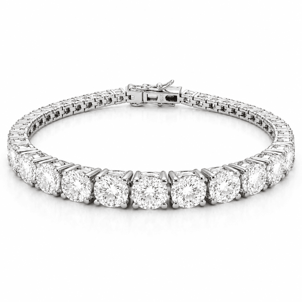 30CT Tennis Bacelet - Carat Lab Moissanite Round Cut in Silver 925