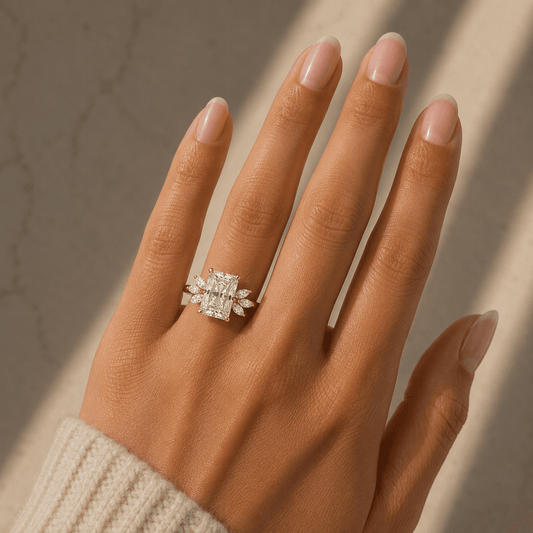 Ophelia - Radiant Unique Lab Grown Diamond Engagement Ring
