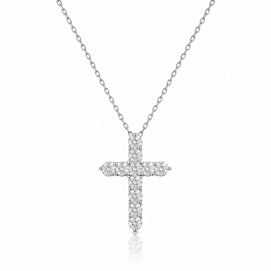 2.5 Carat Cross Diamond Pendant Lab-Grown Necklace