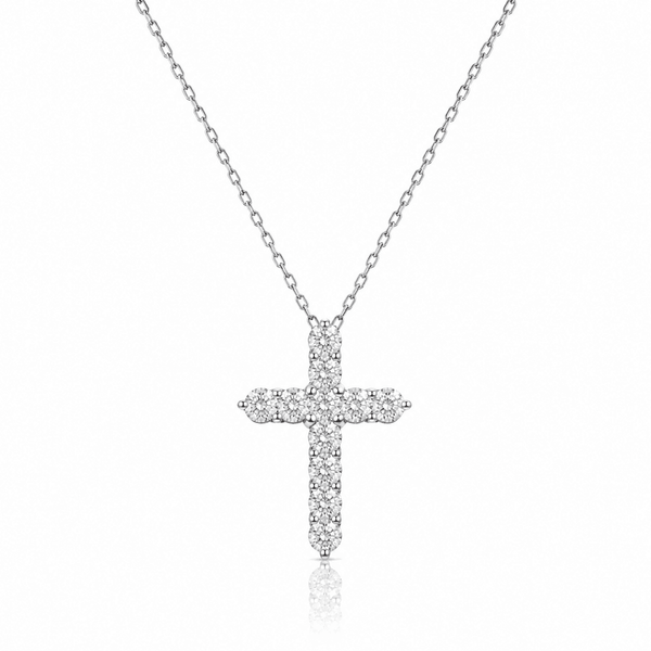 2.5 Carat Cross Diamond Pendant Lab-Grown Necklace