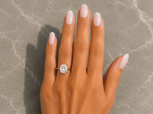 Sara - Cushion Solitaire Lab Grown Diamond Engagement Ring