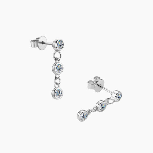Celestia Drop Moissanite Earrings by Nura Lab