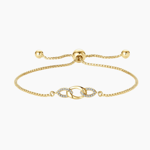 Véda Infinity Link Moissanite Bracelet by Nura Lab in 14K yellow gold plating over sterling silver