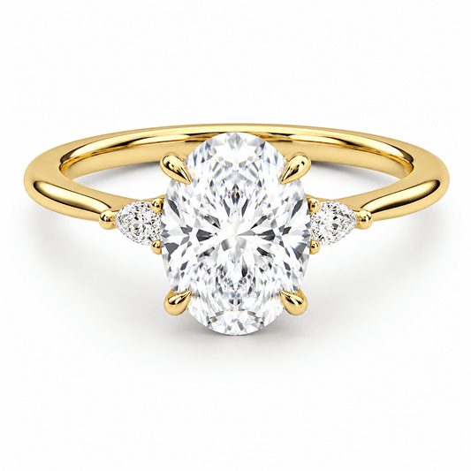 Alora - Oval Trilogy Lab Grown Diamond Engagement Ring